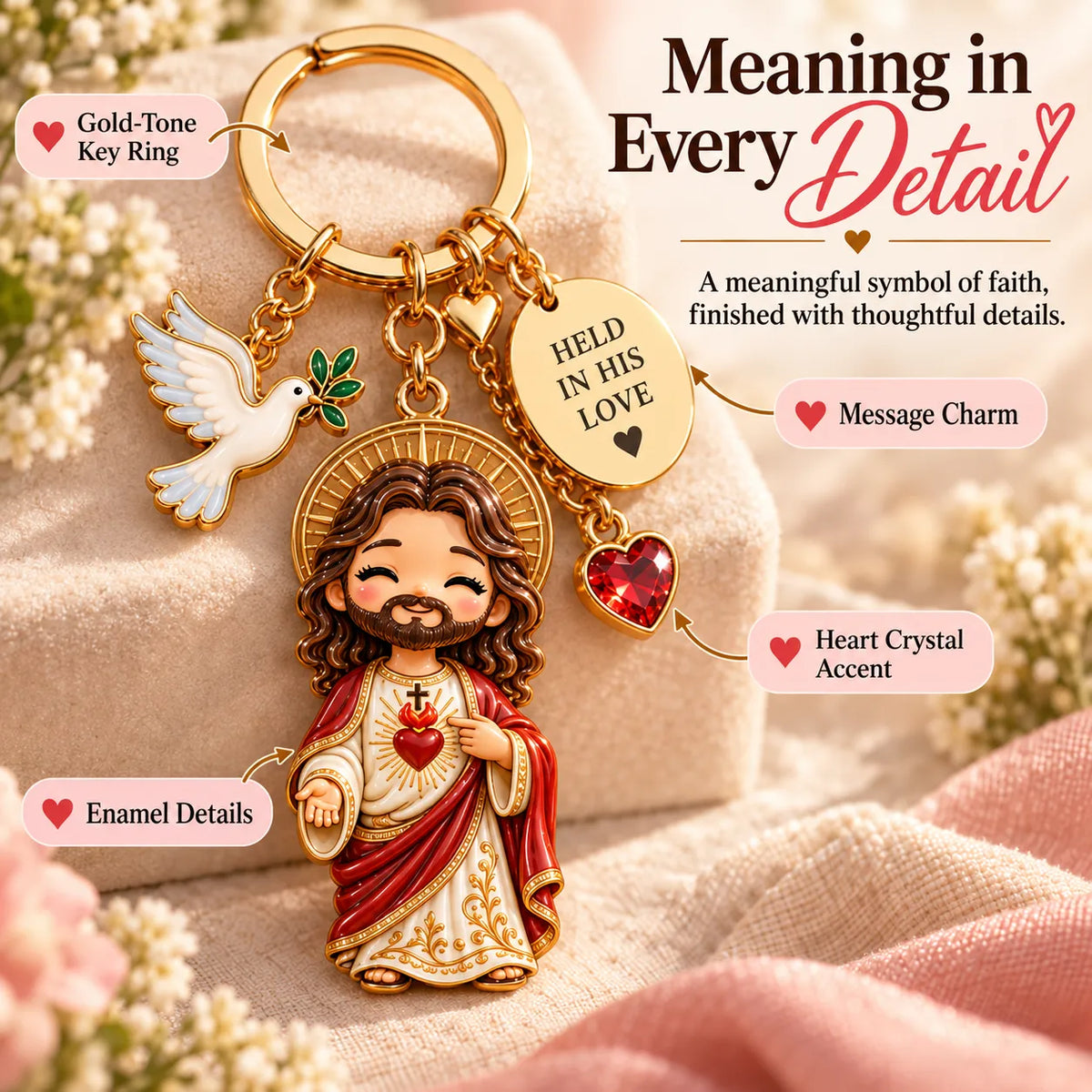 🔥LAST DAY 50% OFF - ✝️ Always With You Jesus Comfort Doll | Soft Crochet Companion with Scripture Message Card 🤍
