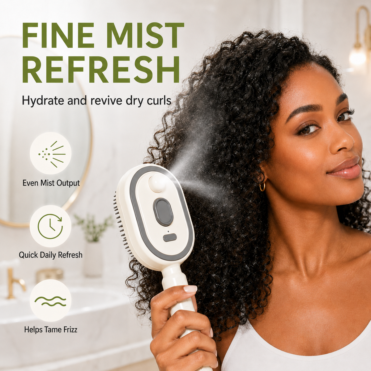 💆 3-in-1 Scalp Spray Massage Comb – Fine Mist Hair Brush with Red Light & Easy-Clean Design