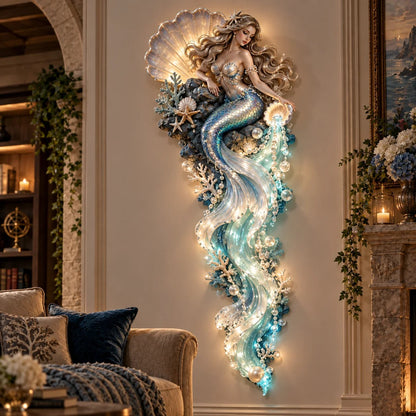 ⏰Limited Stock 50% OFF - 🌊✨ Enchanted Ocean Legends Lighted Wall Décor Collection 🐋🧜‍♀️