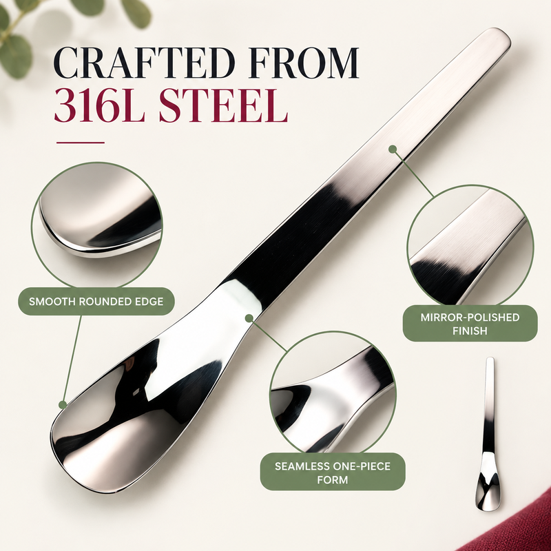 Stainless Steel Dessert Spoon With Long Ergonomic Handle