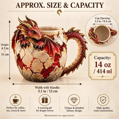 ⏳ Last Day 48% OFF – 🐉 Sculpted Dragon Mug Collection | 6 Fantasy Realm Designs with Raised 3D Dragon Details ☕