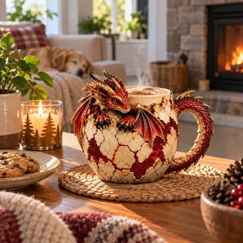 ⏳ Last Day 44% OFF – 🐉 Dragonbound Realms Sculpted Dragon Mug Collection | 6 Fantasy Realm Designs with Raised 3D Dragon Details ☕