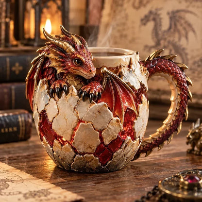 ⏳ Last Day 44% OFF – 🐉 Dragonbound Realms Sculpted Dragon Mug Collection | 6 Fantasy Realm Designs with Raised 3D Dragon Details ☕