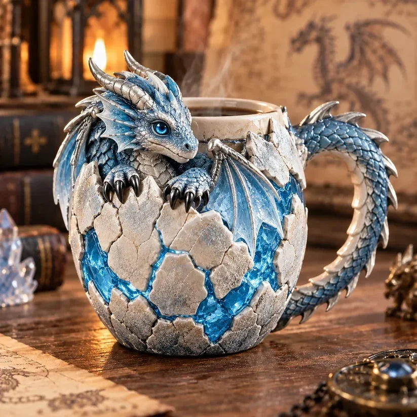 ⏳ Last Day 44% OFF – 🐉 Dragonbound Realms Sculpted Dragon Mug Collection | 6 Fantasy Realm Designs with Raised 3D Dragon Details ☕