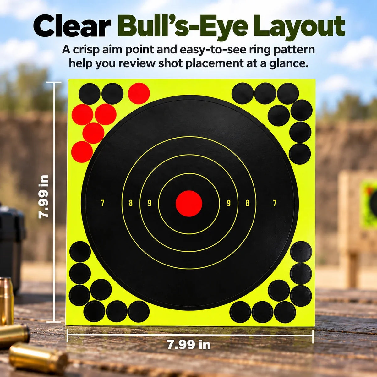 🎯 8' Peel-and-Stick Shooting Targets – 100-Pack Bullseye Stickers