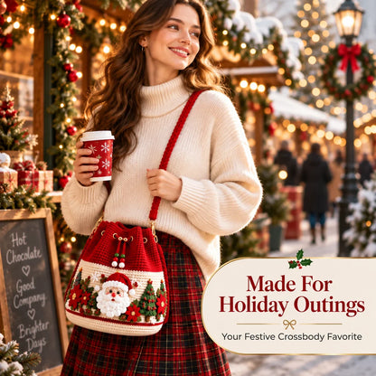 🎄Festive Crochet Bucket Bag – Carry the Magic of Christmas Wherever You Go!