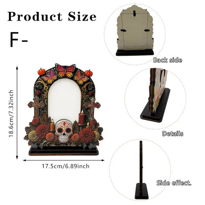 💀🕯️ Last Day 49% OFF – Day of the Dead Memorial Decor | 6-Piece Wooden Photo Frame Set