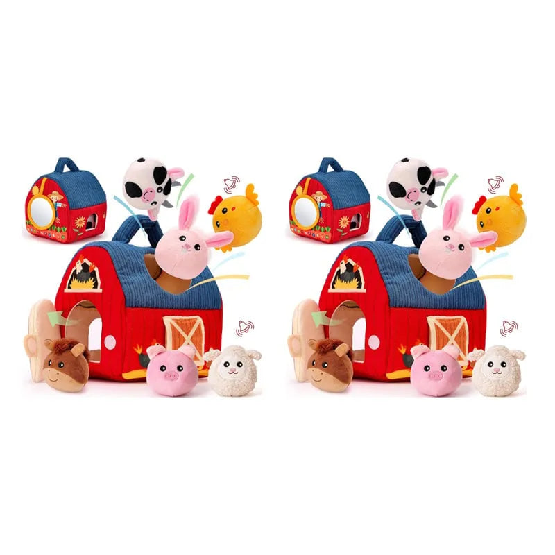 Surprise Barn with Stuffed Farm Animals