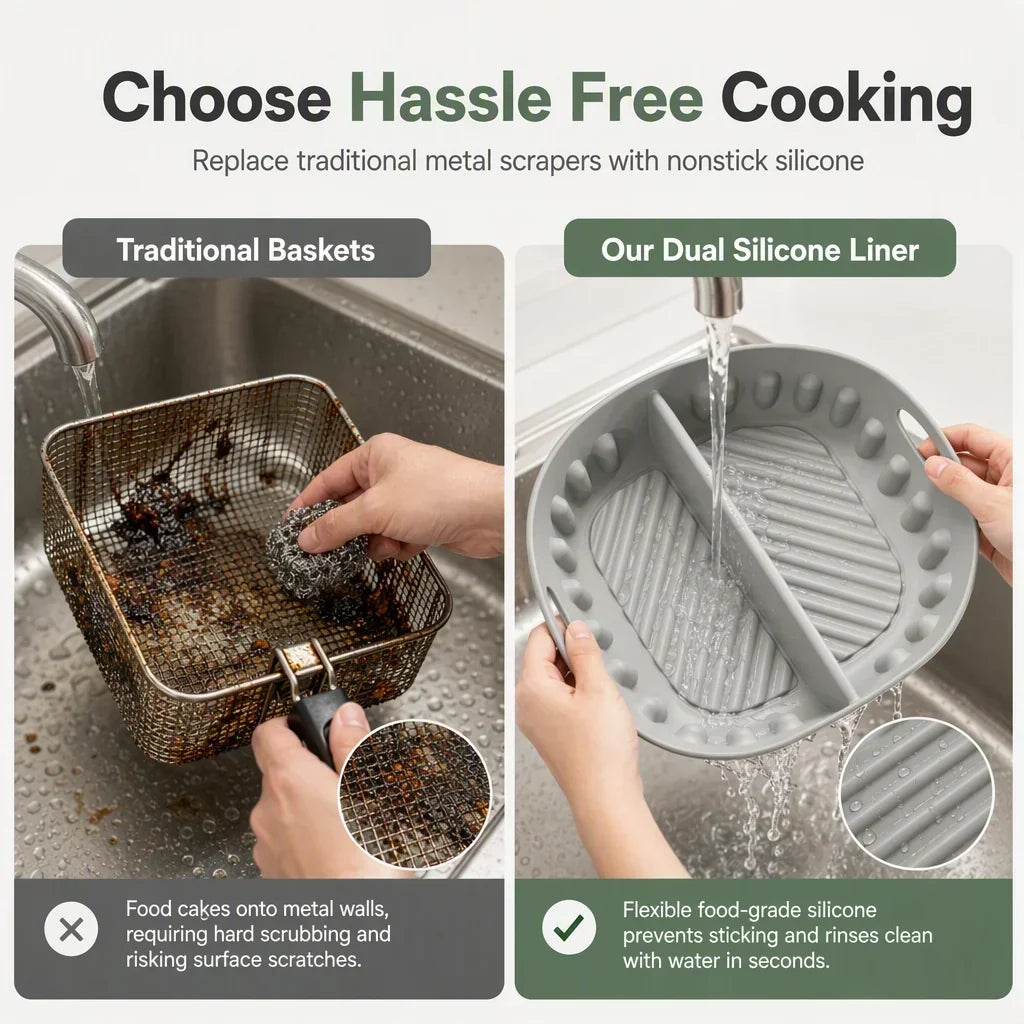 🔥 2026 Hot Sale 30% OFF ✨Reusable Divided Air Fryer Silicone Liner