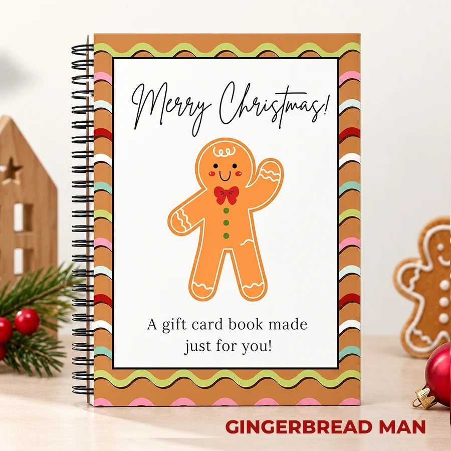 🎁70% OFF!!!-Ready for Christmas!🎅Christmas Gift Card Book, DIY Spiral-Bound Christmas Gift Card Holder Book🎁Personalized Xmas Gifts for Family, Festive & Party Supplies