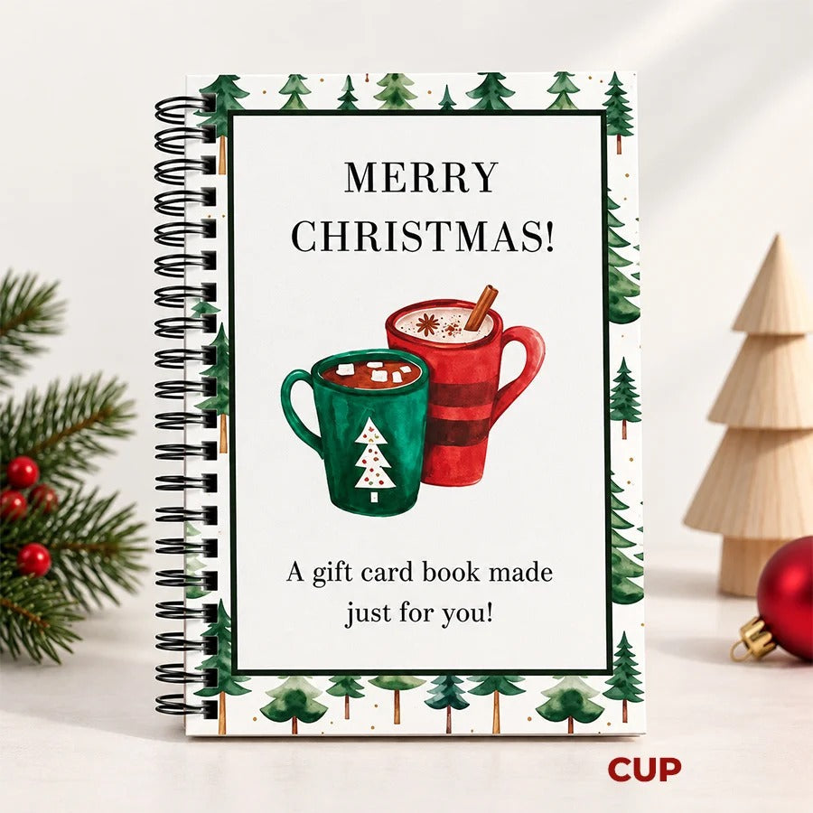 🎁70% OFF!!!-Ready for Christmas!🎅Christmas Gift Card Book, DIY Spiral-Bound Christmas Gift Card Holder Book🎁Personalized Xmas Gifts for Family, Festive & Party Supplies