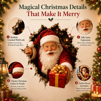 🔥Last Day 50% OFF-19.7'' Christmas Break-In 3D Wall Decal