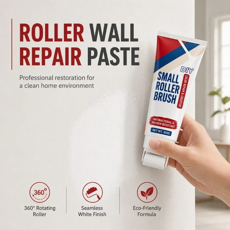 💯🧱🖌️✨Waterproof Wall Repair Paste with Integrated Small Roller Brush