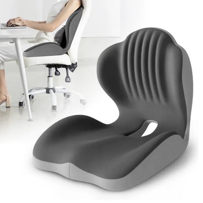 ❤️Ergonomic Memory Foam Seat Cushion with Lumbar & Back Support, Relieves Back Pain, Reduces Pressure
