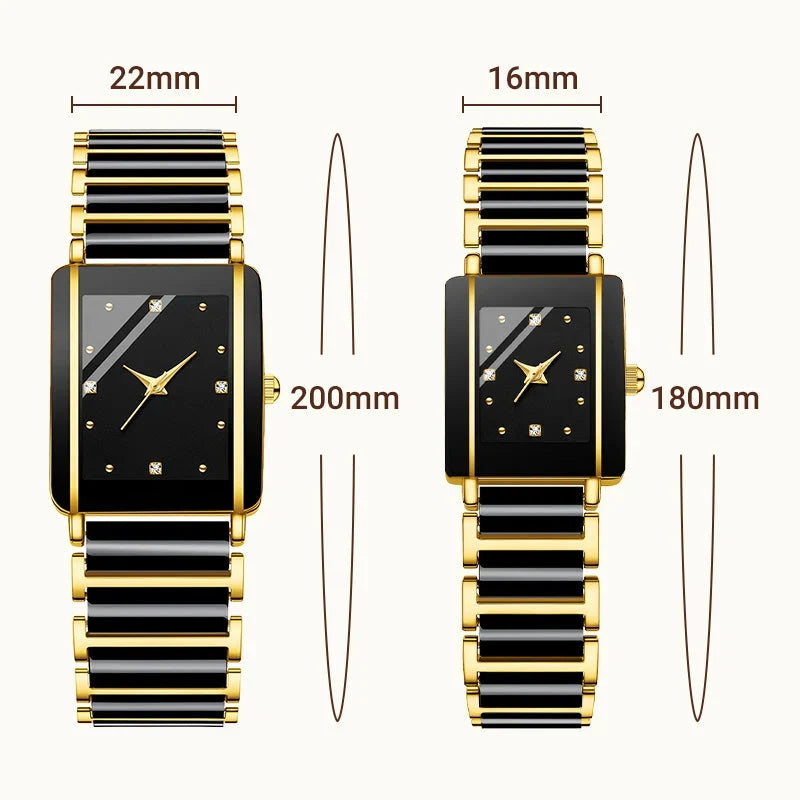 ⌚fashion Ceramic Square Quartz Watch
