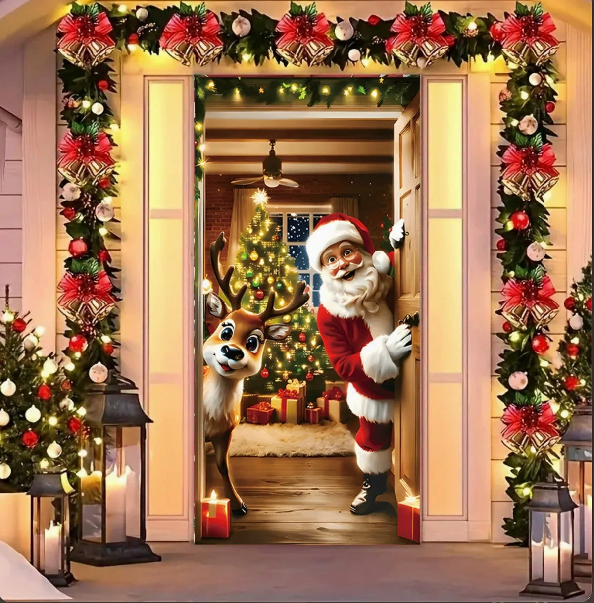 🔥Last Day Promotion 60% OFF💥2026 Christmas Front Door Decoration Cover