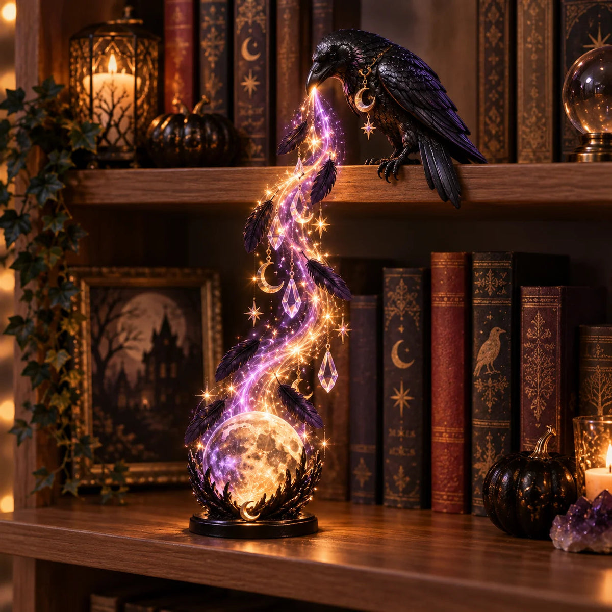 🔮✨ Witchy Glow Shelf Décor — Spooky & Enchanting Halloween Style