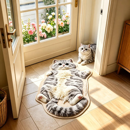 Chubby Tabby Cat Shaped Rug 🐱🤎