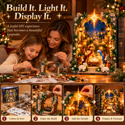Lighted Bethlehem Nativity Book Nook