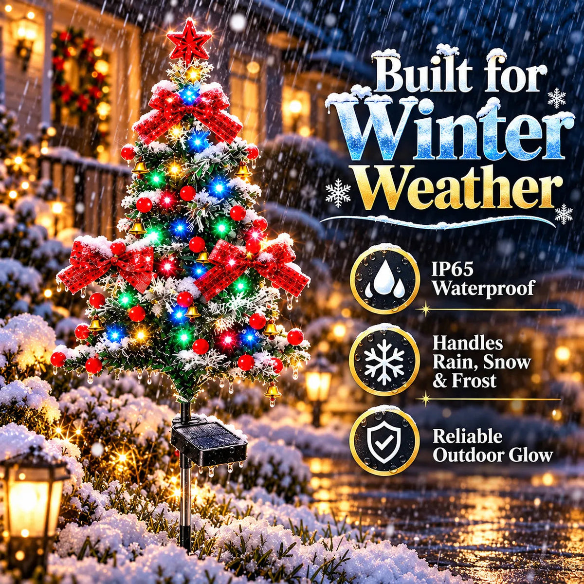 🌱 Solar Cedar Christmas Tree Lights🔥| Festive Outdoor Holiday Decor🔥
