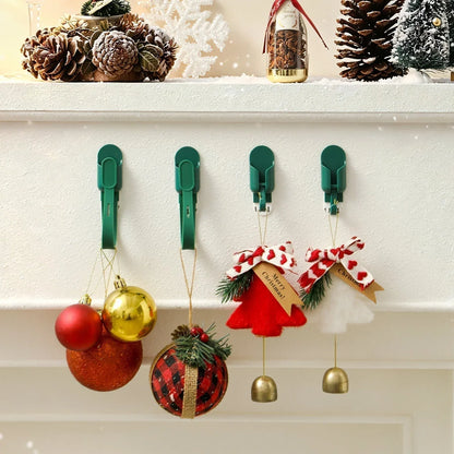 ⏰ Silicone Christmas Wreath Ties & Traceless Hooks – Reusable, Damage-free Holiday Decor Hanging Kit ✨