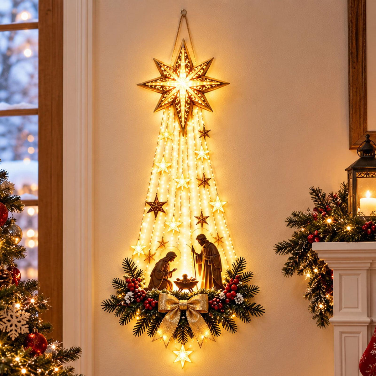 Light-emitting birth scene wall decoration