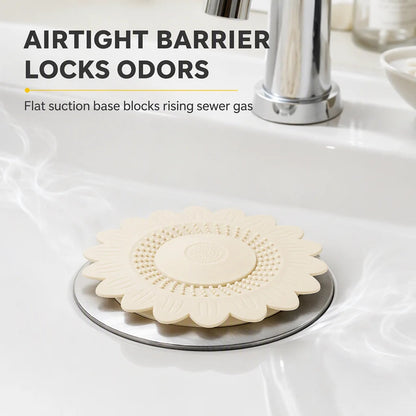 Anti-Odor Bathroom Drain Silicone Sunflower Cover Anti-Backflow