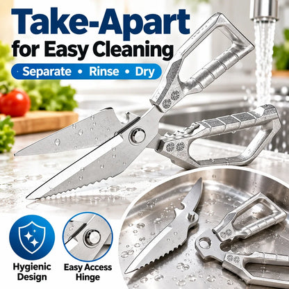 7-in-1 Heavy-Duty Kitchen Shears | Detachable Stainless Steel Food Scissors