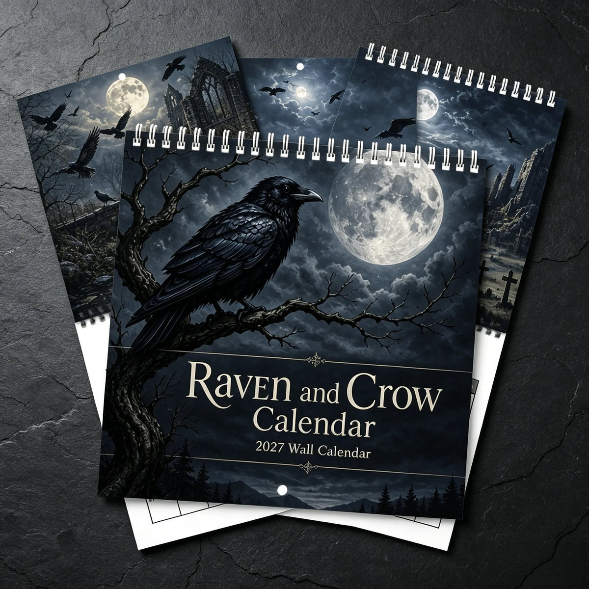 🐦‍⬛Raven & Crow 2027 Wall Calendar — 12 Months of Moonlit Gothic Art🖤