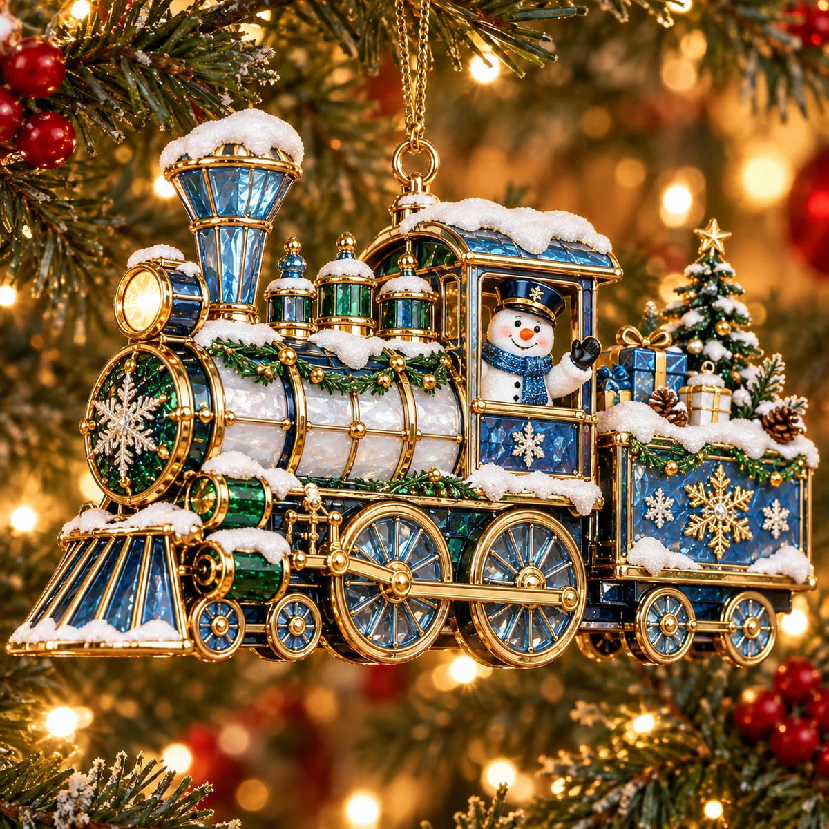 🚂🎄 Vintage Christmas Train Ornaments – 6 Charming Holiday Designs