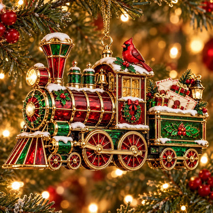 🚂🎄 Vintage Christmas Train Ornaments – 6 Charming Holiday Designs