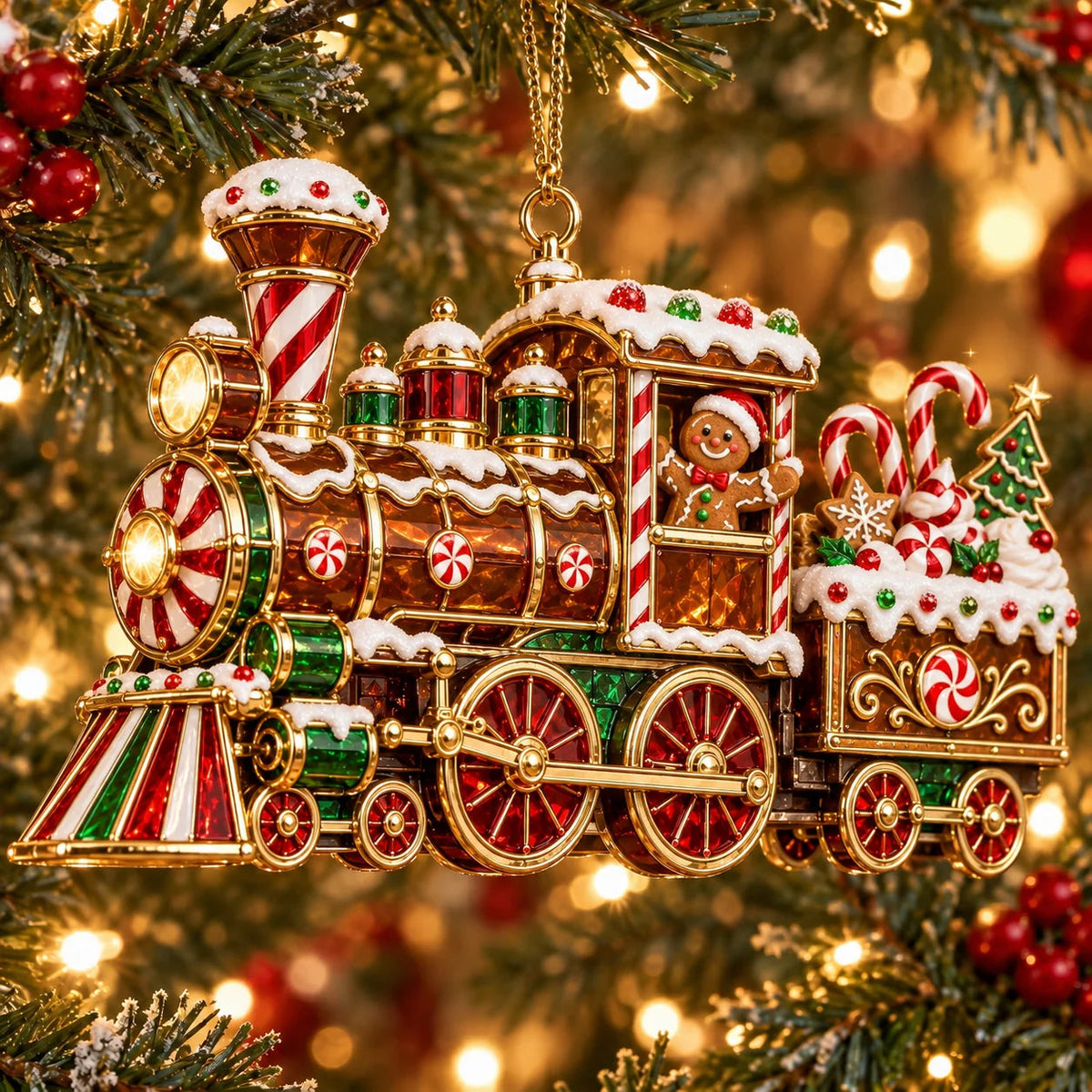 🚂🎄 Vintage Christmas Train Ornaments – 6 Charming Holiday Designs