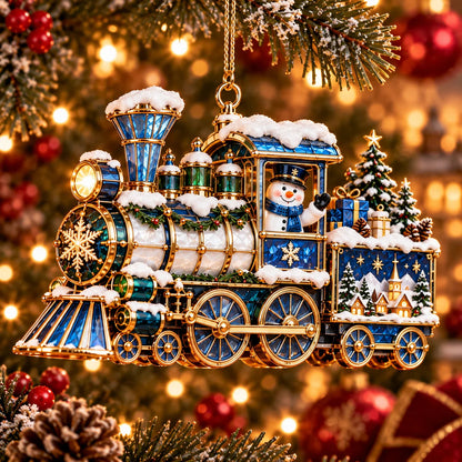 🚂🎄 Vintage Christmas Train Ornaments – 6 Charming Holiday Designs
