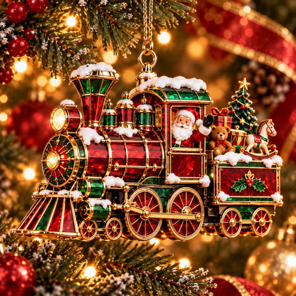 🚂🎄 Vintage Christmas Train Ornaments – 6 Charming Holiday Designs
