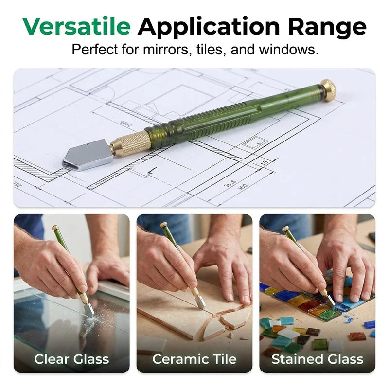 Professional Glass Cutter Tool ✨ Precision Scoring for Glass & Tile Projects