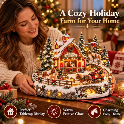 🐴 Christmas Pony Farm Village – Animated Holiday Scene