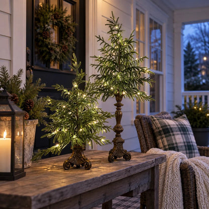 Vintage Lighted Norfolk Pine Trees