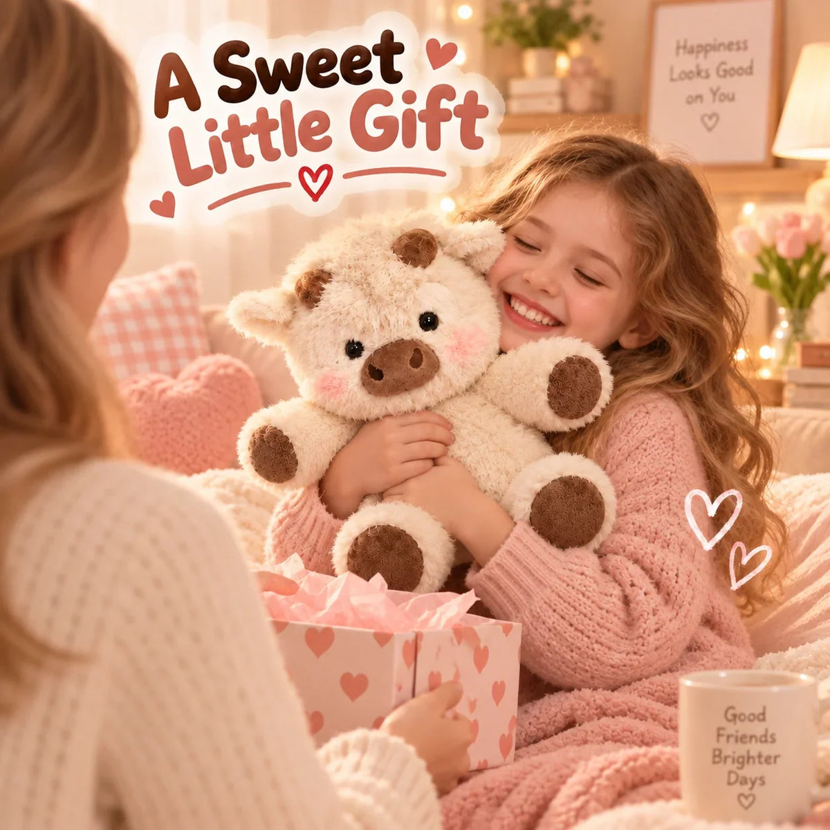 Fluffy Cow Plush – Super Soft, Huggable & Perfect for Gifting 🎁