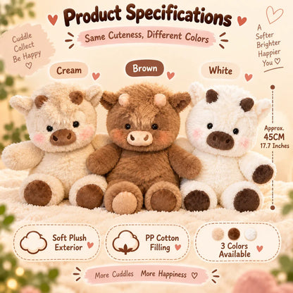 Fluffy Cow Plush – Super Soft, Huggable & Perfect for Gifting 🎁