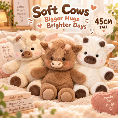 Fluffy Cow Plush – Super Soft, Huggable & Perfect for Gifting 🎁