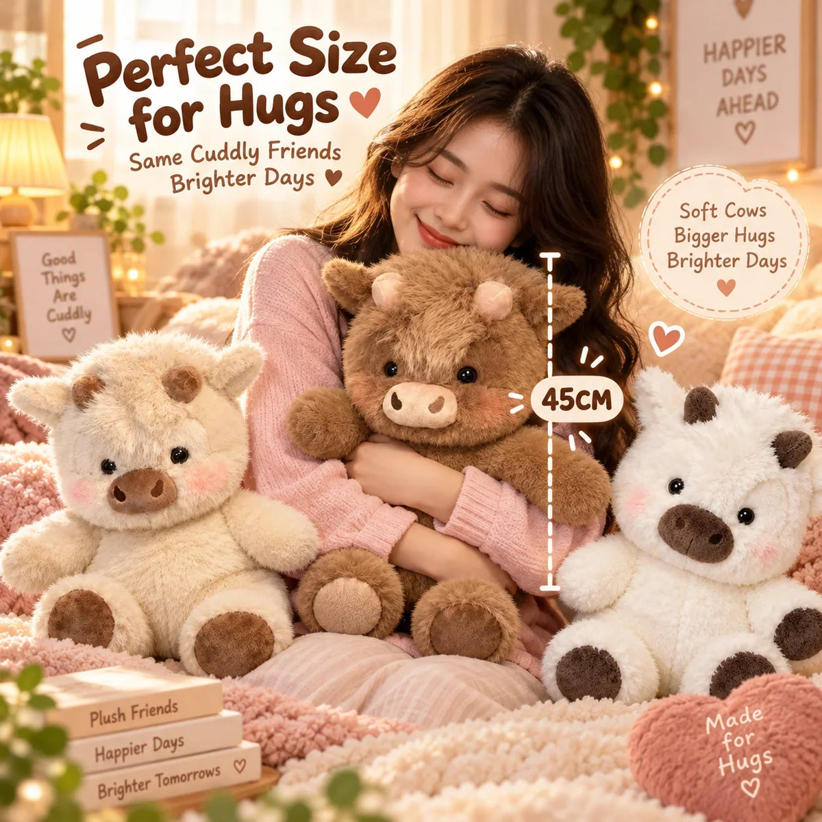 Fluffy Cow Plush – Super Soft, Huggable & Perfect for Gifting 🎁