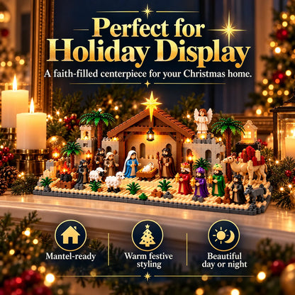 🎀49% OFF TODAY🎀Nativity Advent Calendar – 24-day Buildable Christmas Nativity Set