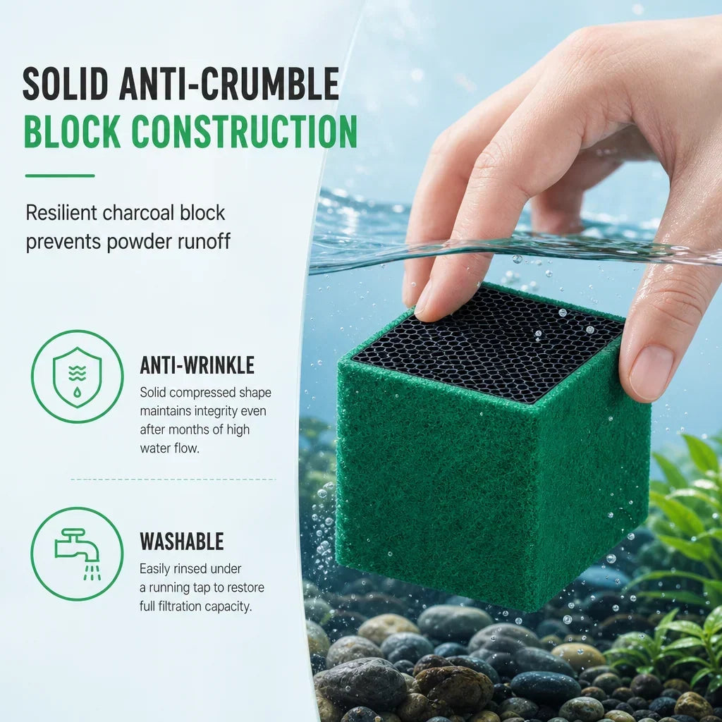 🥳2026 Hot Sale🐠💧 49% Off! Activated Carbon Filter Cube – Honeycomb Filtration Clears Cloudy Water, Removes Odors. Anti-crumble Block For Crystal-clear Aquarium! 🛡️✅