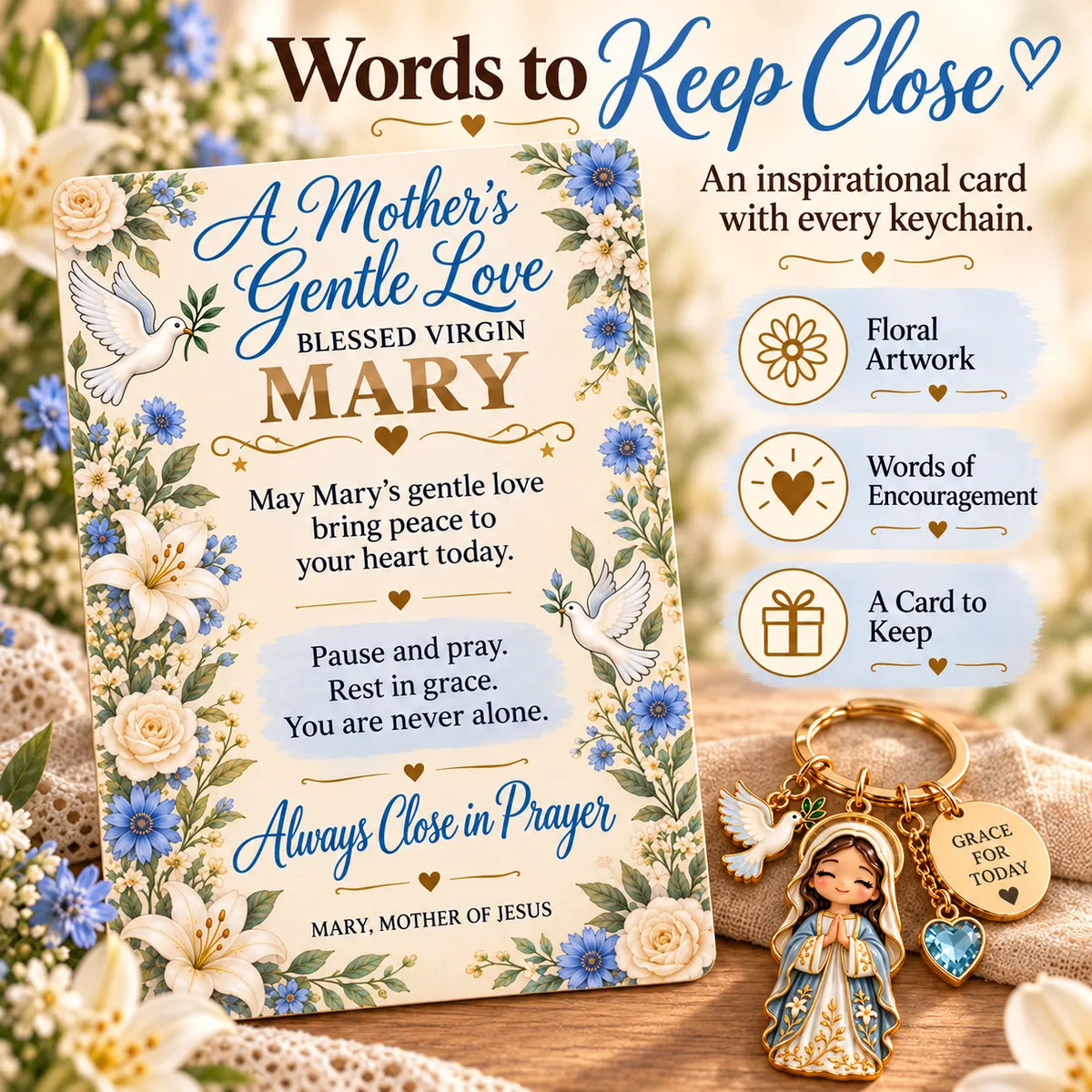 🔥LAST DAY 50% OFF - ✝️ Always With You Jesus Comfort Doll | Soft Crochet Companion with Scripture Message Card 🤍