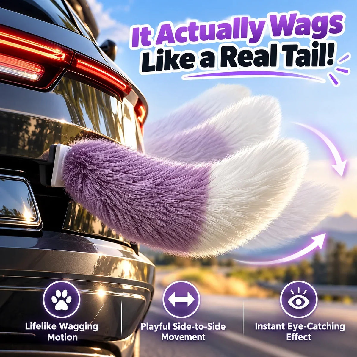 🐶✨ Wagging Car Tail Accessory – Remote Controlled Fun for Your Vehicle