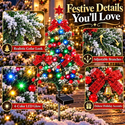 🌱 Solar Cedar Christmas Tree Lights🔥Festive Outdoor Holiday Decor🔥
