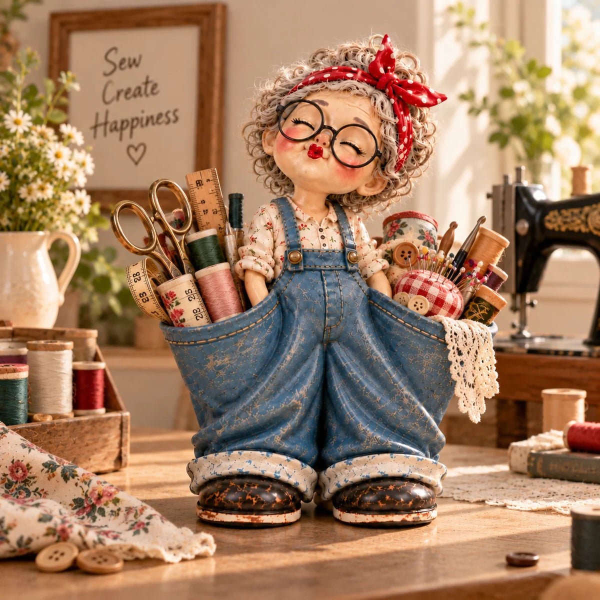 🌞 Retro Girl Multi-Purpose Organizer & Cute Home Decor