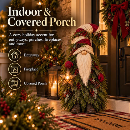 Evergreen Star Gnome™ Lighted Christmas Woodland Decor