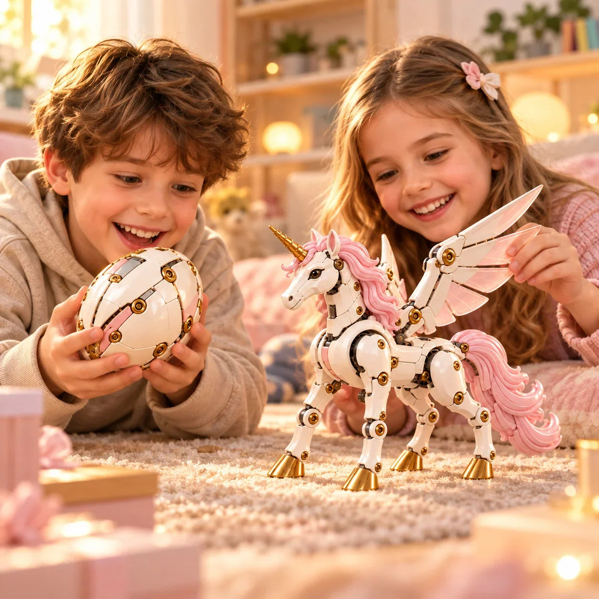 🦄 2-in-1 Transforming Mechanical Unicorn Egg – Winged Fantasy Figure🚚
