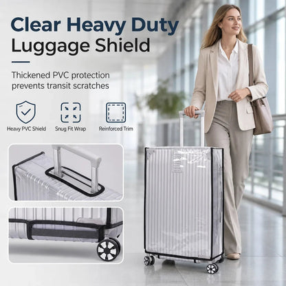 Protect Luggage Instantly! Clear PVC Suitcase Cover